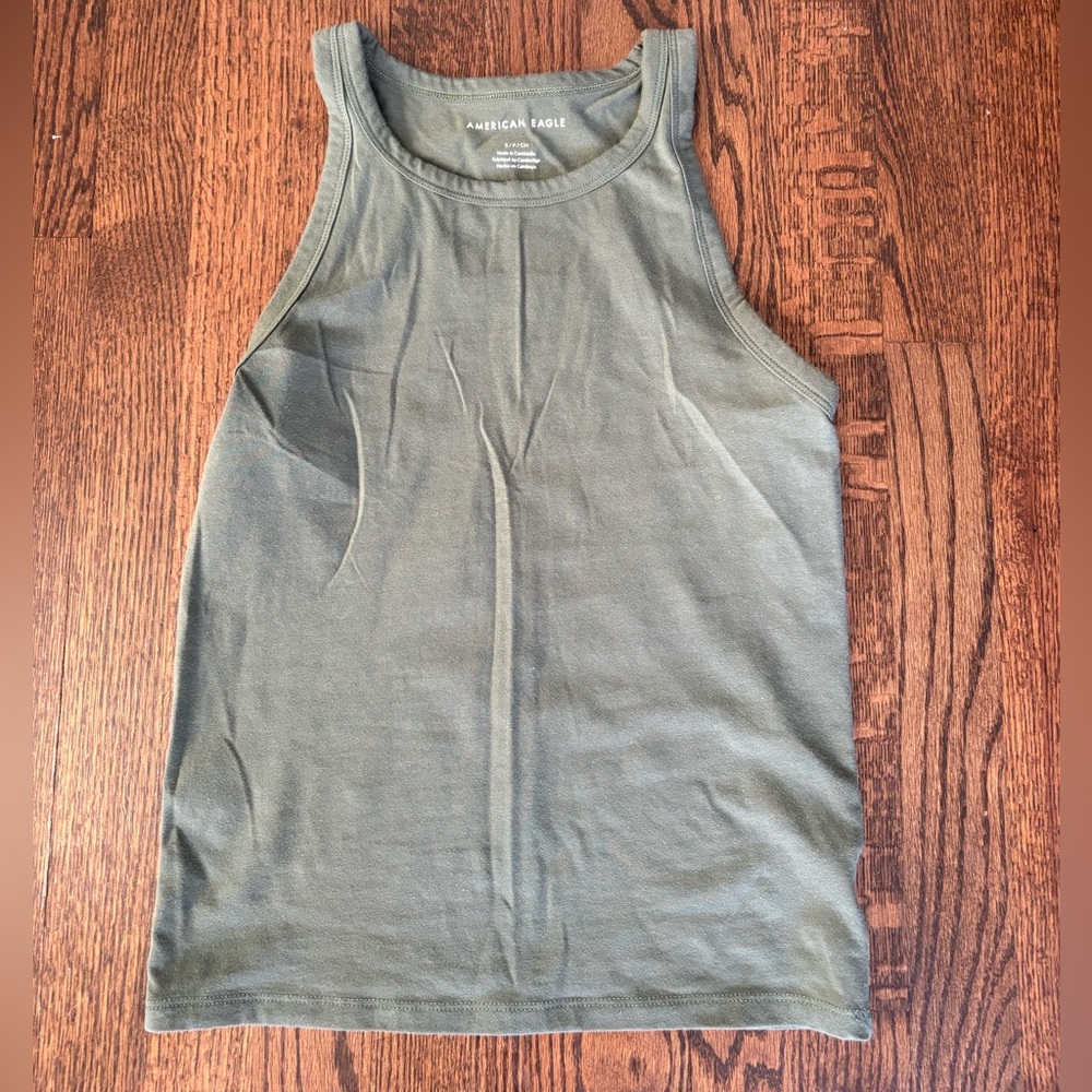 American Eagle Khaki Green Sleeveless Top